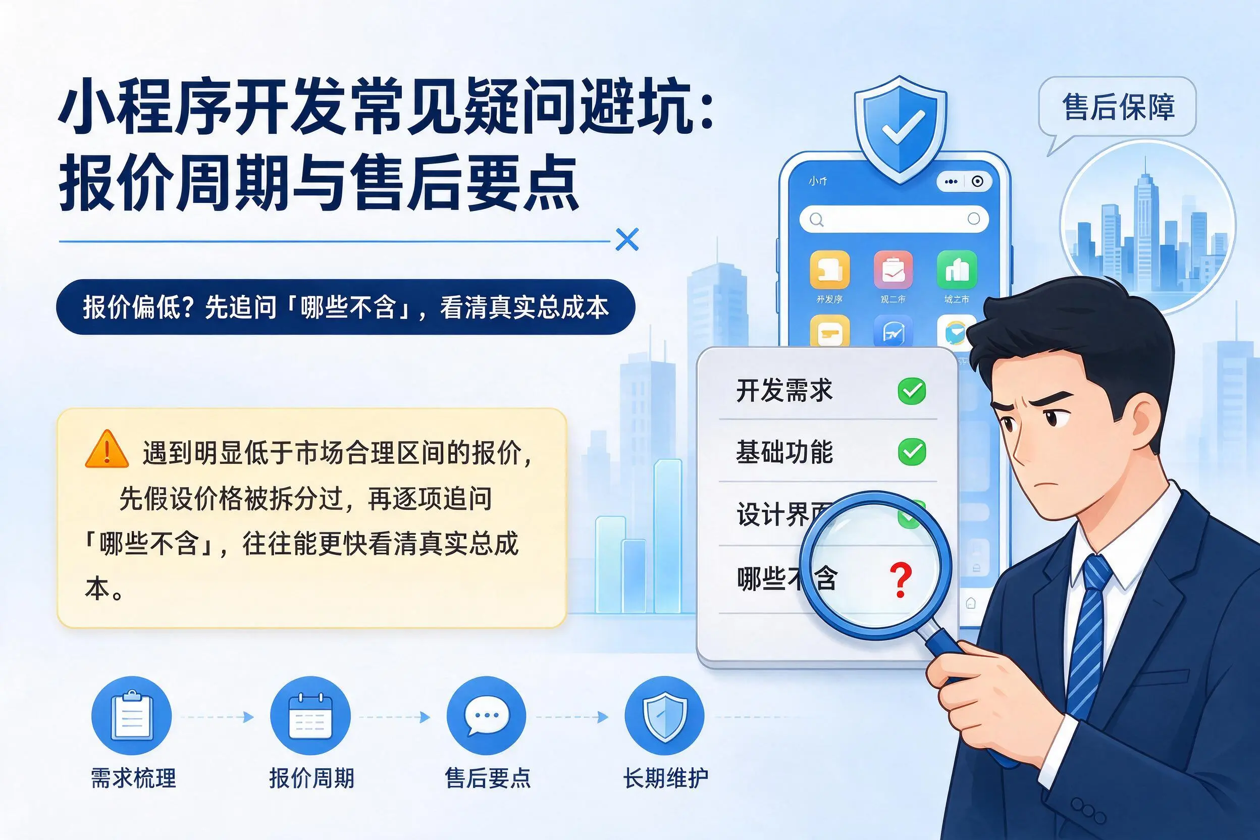海西小程序开发常见疑问避坑：报价周期与售后要点