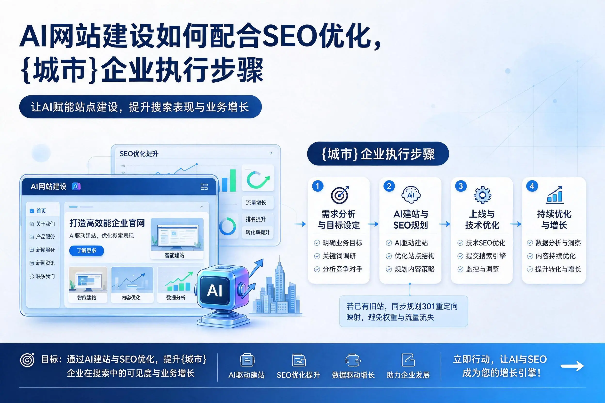 AI网站建设如何配合SEO优化,海西企业执行步骤