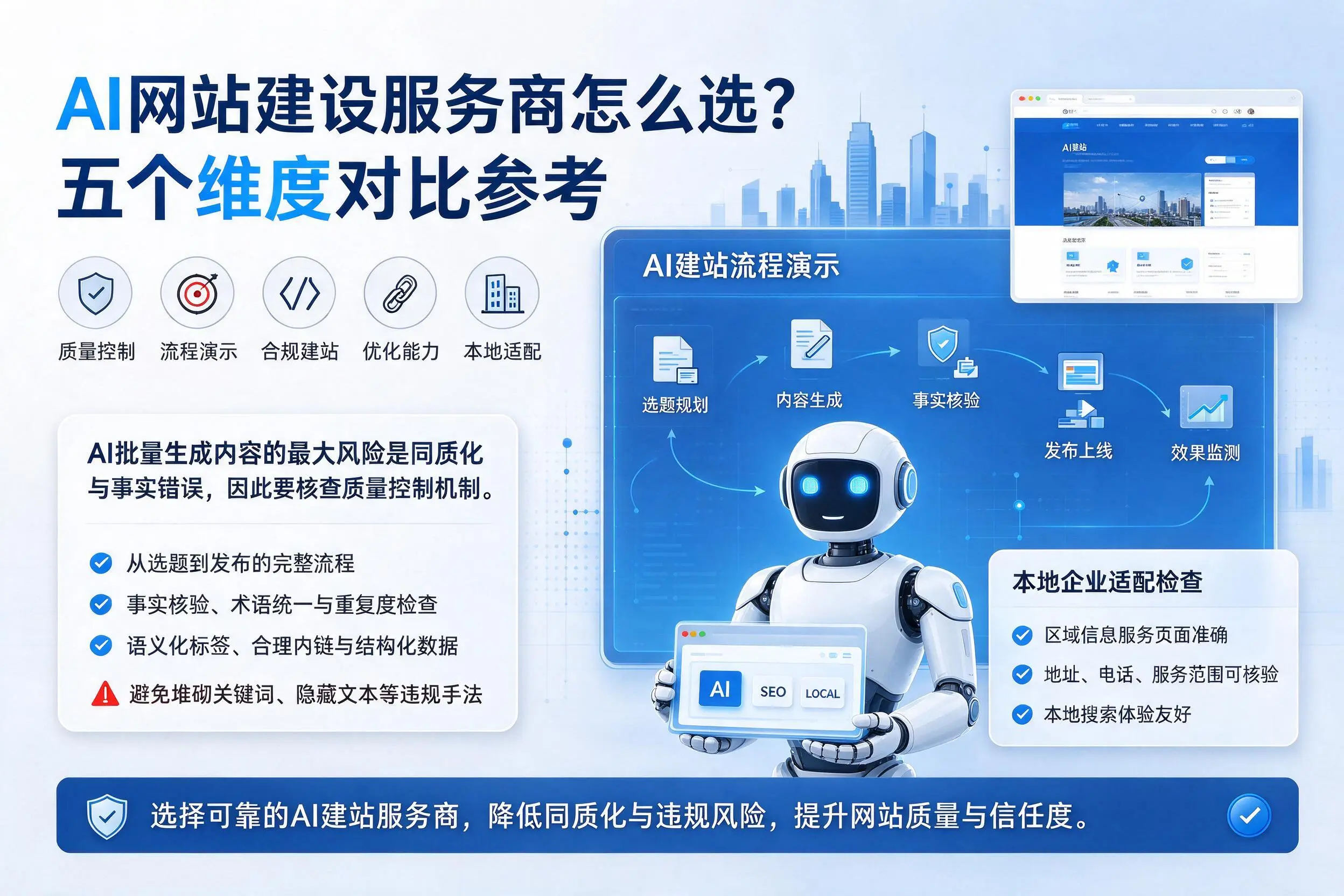 海西AI网站建设服务商怎么选?五个维度对比参考